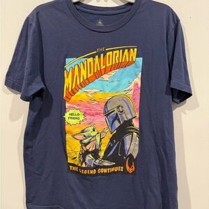 Star Wars Disney World Mandalorian The Legend Continues “Hello Friend” T-Shirt